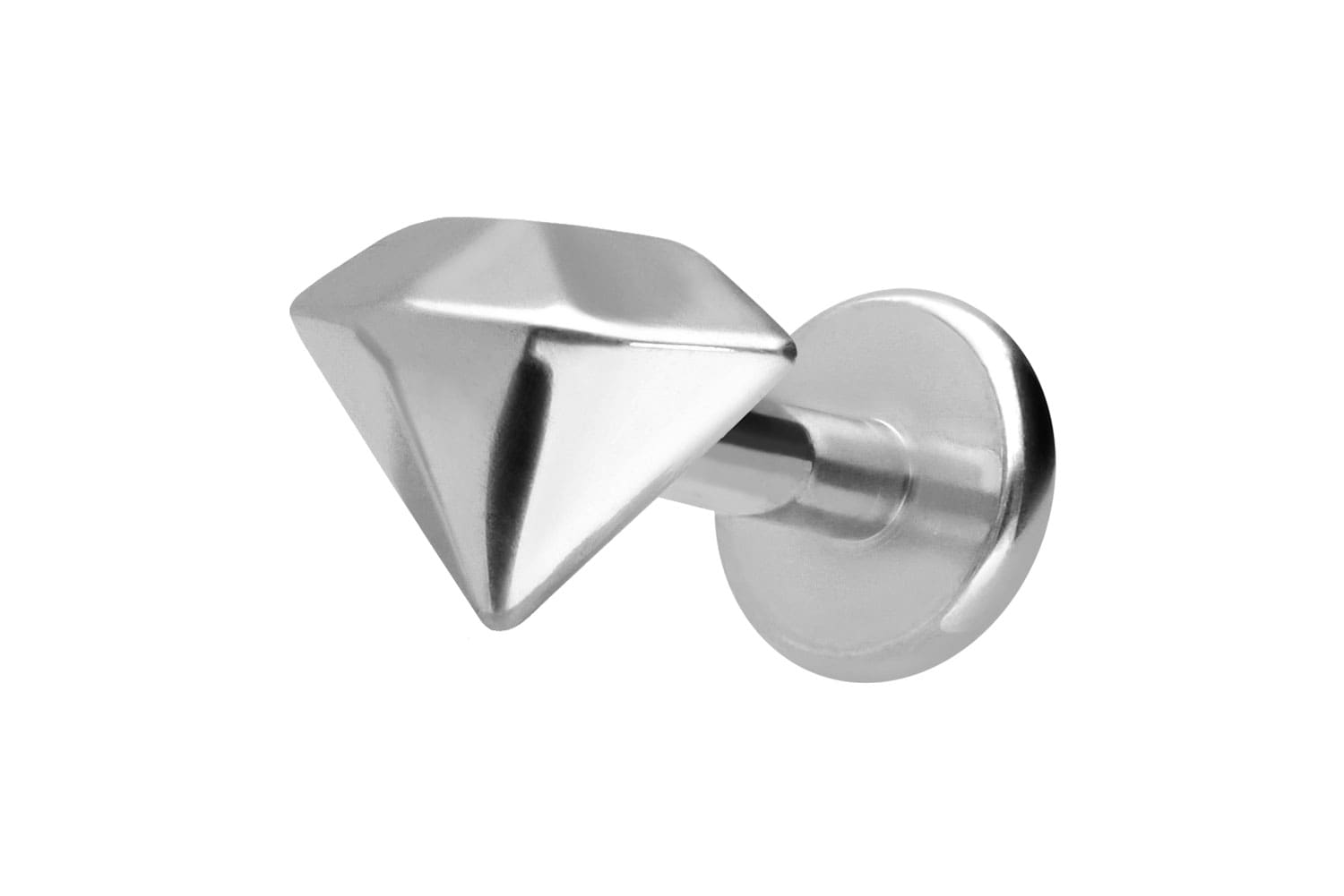 Titan Labret Piercing mit Innengewinde DIAMANT